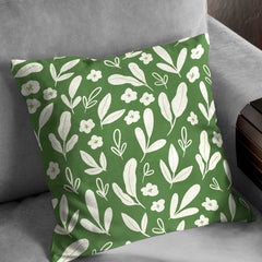 Cushion Leafy affair - dark green