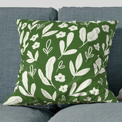 Cushion Leafy affair - dark green