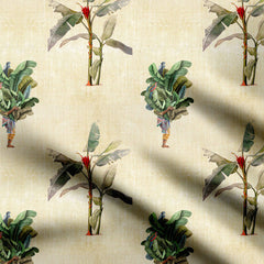 Rayon 2 Meters Tropical Banana Leaves Print Fabric