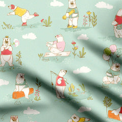 Sporty Bear Pattern-All Designs, animal, Ashwinirraje B, Chinnon Chiffon, cotton, Cotton Canvas, Cotton Poplin, Cotton Satin, Crepe, FEATURED ARTIST DESIGNS, Giza Cotton, Light Chiffon, Modal Satin, Muslin, Natural Crepe, Organic Cotton Bamboo, Organza, Organza Satin, pashmina, Poly Canvas, Poly Cotton, Pure Linen, Rayon, Satin, Satin Linen, Velvet Velure, Viscose Dola Silk, Viscose Georgette-Symplico