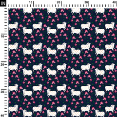 Muslin 2 Meters Cows pichwai Print Fabric