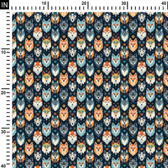 Cotton Canvas 1 Meter Fox Animal Print Fabric