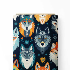 Cotton Canvas 1 Meter Fox Animal Print Fabric