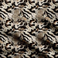 Modal Satin 1 Meter Cheetah and Tiger Fur Print Fabric