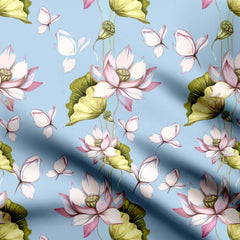 Chinnon Chiffon 2 Meters Lotus Dreamscape Print Fabric