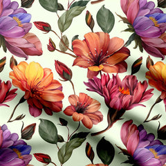Vibrant Florals Crepe Fabric