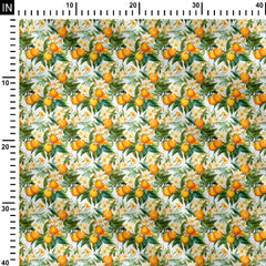 Tropical Orange Jasmine Cotton Fabric