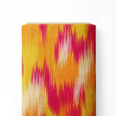Abstract Ikat Colorful Print Crepe Fabric