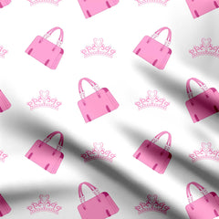 Barbie Seamless pattern handbag and crown Cotton Fabric