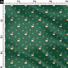 Rayon 2 Meters Lotus Green Cattle Print Fabric