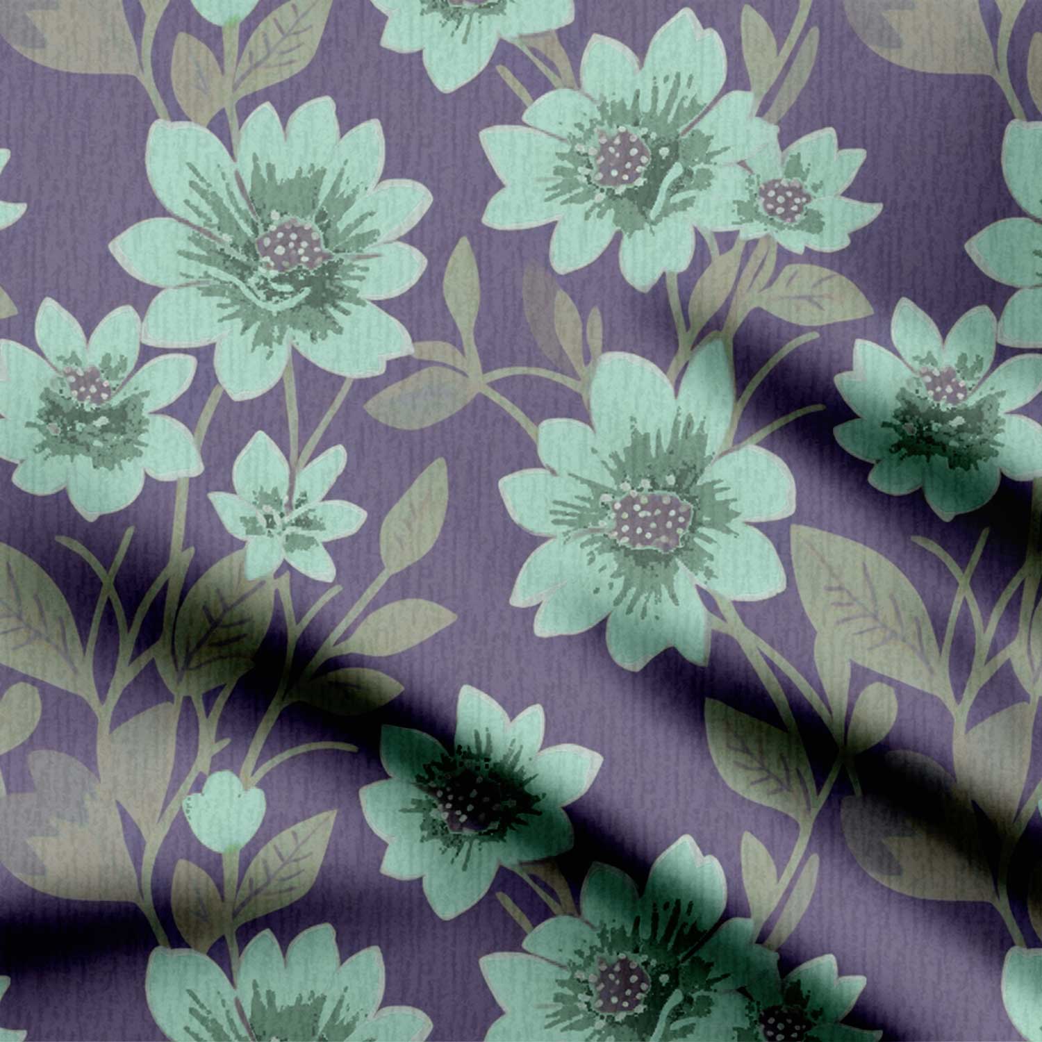 Mint Florals in Purple-474562, Aarti Khare, All Designs, Chinnon Chiffon, cotton, Cotton Canvas, Cotton Poplin, Cotton Satin, Crepe, Floral, Giza Cotton, Light Chiffon, Modal Satin, Muslin, Natural Crepe, Organic Cotton Bamboo, Organza, Organza Satin, pashmina, Poly Canvas, Poly Cotton, Pure Linen, Rayon, Satin, Satin Linen, Velvet Velure, Viscose Dola Silk, Viscose Georgette-Symplico