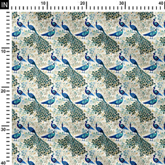 Cotton 1 Meter Mor Pankh Print Fabric