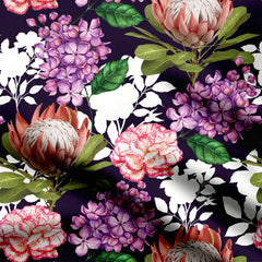 Vintage Floral Print Chinnon Chiffon Fabric