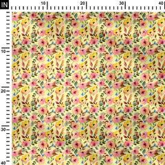 Pastel Flowers - B Chinnon Chiffon Fabric