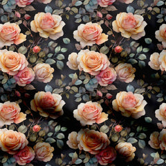 Watercolor Roses Chinnon Chiffon Fabric