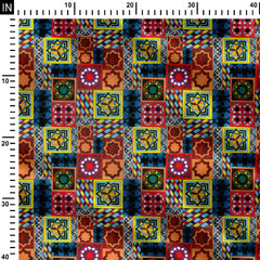 Geometric Blocks Cotton Fabric