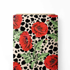 Poppy Floral Chinnon Chiffon Fabric