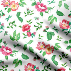 Red Pansy Print Fabric