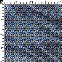 Marbled Blue and White Print Fabric