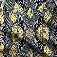 Creamy abstract Leaf 05 Print Fabric