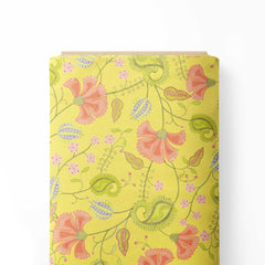 Chintz Ditsy Floral in Yellow Print Fabric