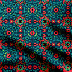 Ethnic Flower Design Print Fabric