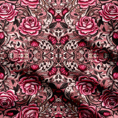 Pink Roses Print Fabric