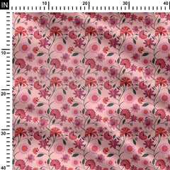 Chintz Style Peach Print Fabric