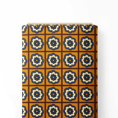 Orange Tey Motif Print Fabric