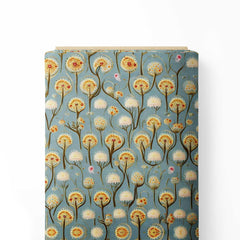 Pichwai Dandelion Flower Print Fabric