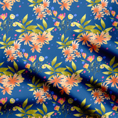Peachy bloom Print Fabric