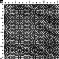 Black and White Strong Large Ikat Strokes Print Fabric