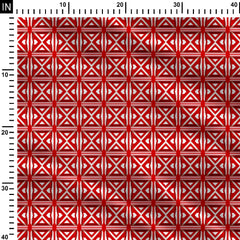 Red Geo Print Fabric