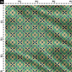 Greeny Flowers Print Fabric