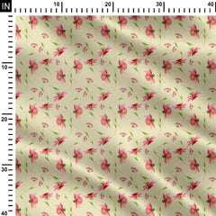 Pink Whimsical Watercolors Print Fabric