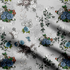 Porcelain Roses Print Fabric