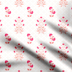 Mughal Style Flower print in Soft Pink Print Fabric
