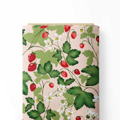 strawberry garden Print Fabric