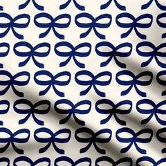 Navy Bow Print Fabric