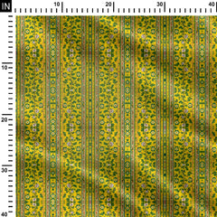 Lemon Floral Stripe Print Fabric