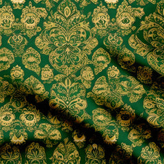 Green Ornamental Print Fabric