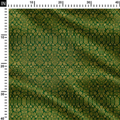 Green Ornamental Print Fabric