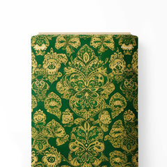 Green Ornamental Print Fabric