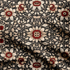 Whispering Blooms Kalamkari Print Fabric