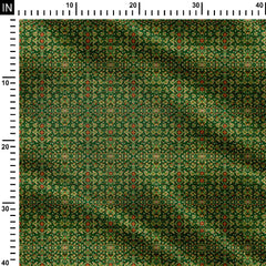 Ornamental Green Pichwai Print Fabric