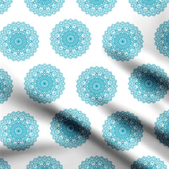 Sky Blue mandala Print Fabric