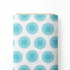 Sky Blue mandala Print Fabric