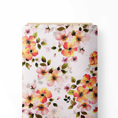 Peachy Anemone Print Fabric