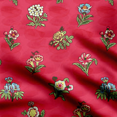 Simple Floral Brocade Print Fabric