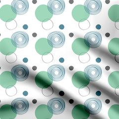 Circular Abstract Shapes Pattern Design Print Fabric